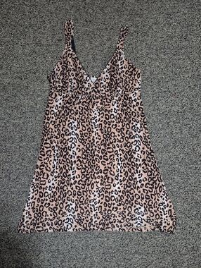 In Bloom Leopard-Print Chemise in Tan and Black